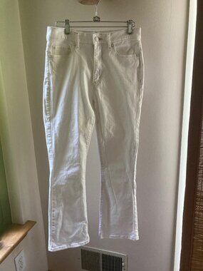 LOFT Kick Crop White Jeans